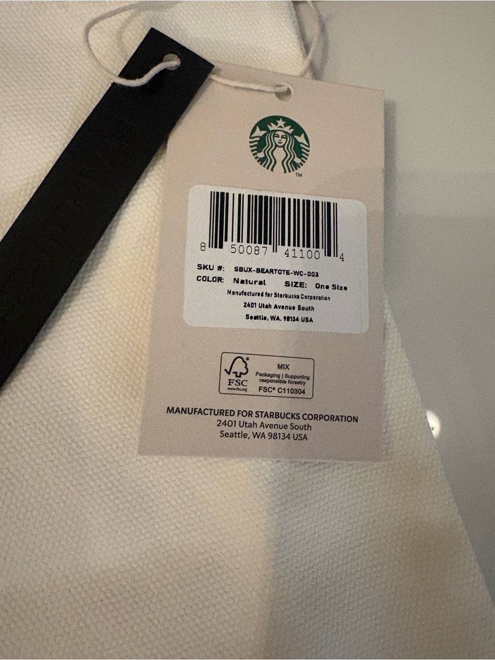 Starbucks Bearista Bear Soccer Tote, NWT - Picture 3 of 7